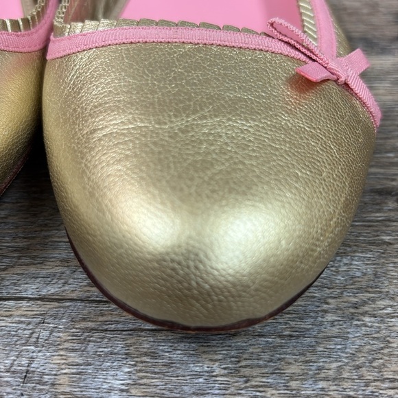 Lilly Pulitzer Via Palm Beach Gold Leather Ballet Flats Size 8.5 - Picture 11 of 13
